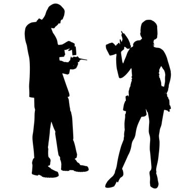 Çift siluet vektör.