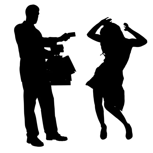 Vector silhouette of couple. — Stock Vector