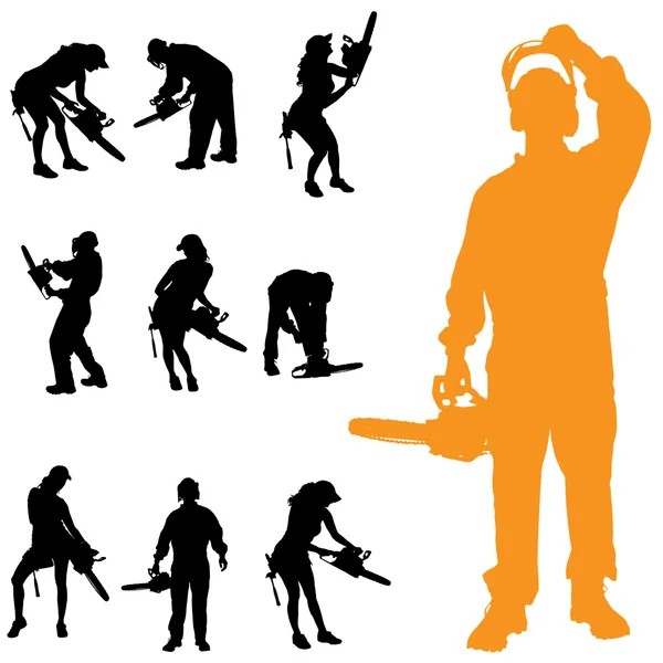 Vector silhouet van mensen. — Stockvector