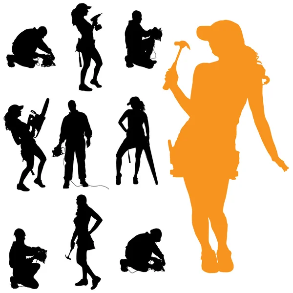 Vector silhouette of people. — Stock Vector