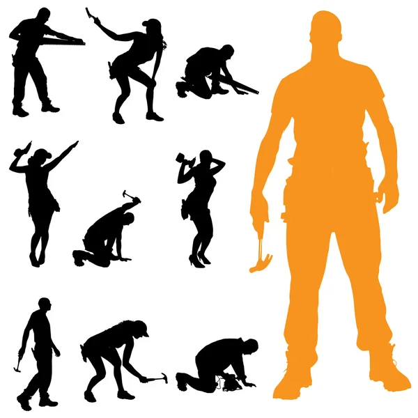 Vector silhouet van mensen. — Stockvector