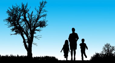 vector silhouet van familie.