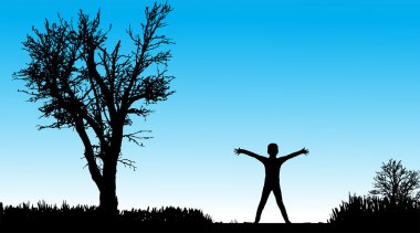 vektör çocuk silüeti.