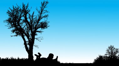 vektör çocuk silüeti.