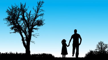 vector silhouet van familie.