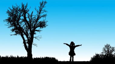 vektör çocuk silüeti.