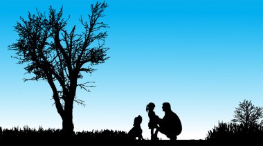 vector silhouet van familie.