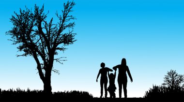 vector silhouet van familie.