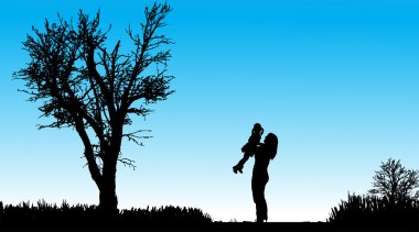 vector silhouet van familie.