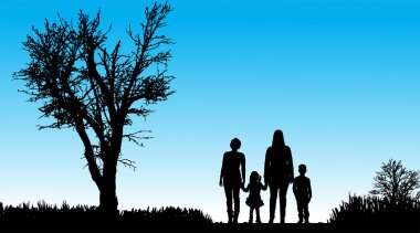 vector silhouet van familie.