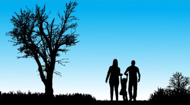 vector silhouet van familie.