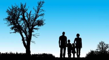 vector silhouet van familie.