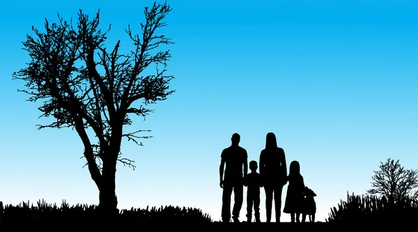 Vector silhouet van familie. — Stockvector