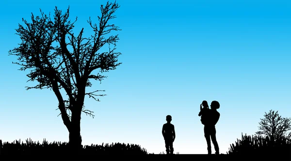 Silhouette vettoriale della famiglia . — Vettoriale Stock