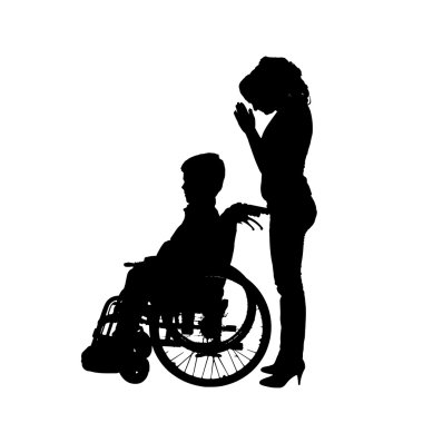 ailesinin bir siluet vektör.