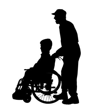 ailesinin bir siluet vektör.