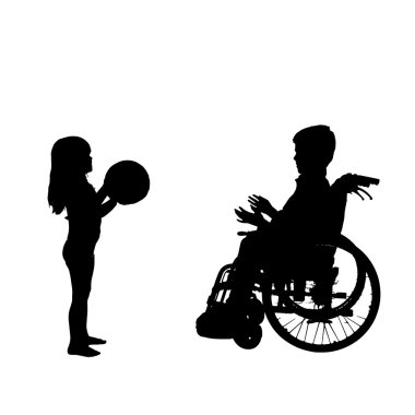 bir çocuğun siluet vektör.