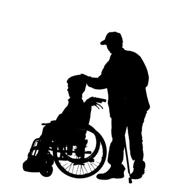 ailesinin bir siluet vektör.