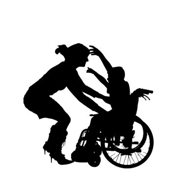 ailesinin bir siluet vektör.