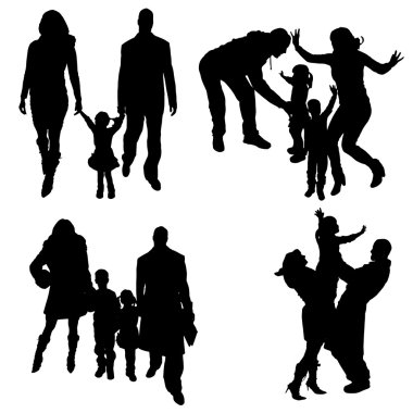 vector silhouet van familie.