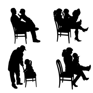 vector silhouet van familie.