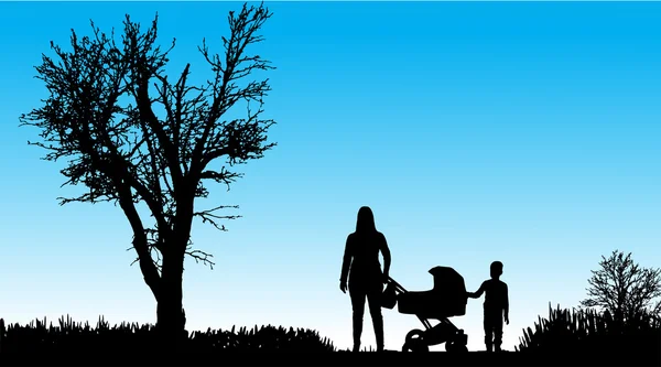 Silhouette vectorielle de la famille . — Image vectorielle