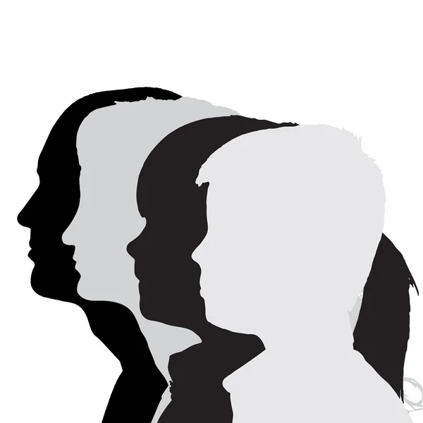 Vector silhouetten familie. — Stockvector