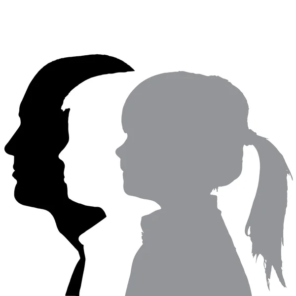 Vector silhouettes family. — Stock Vector