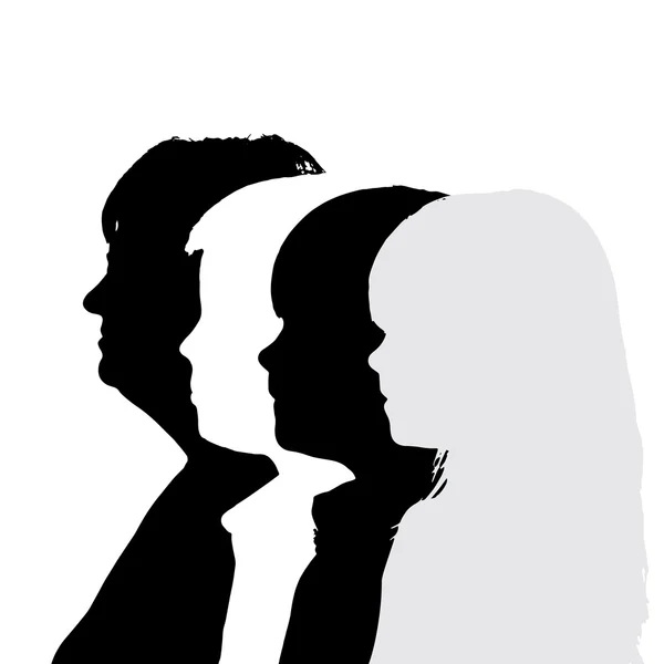 Vektor Silhouetten Familie. — Stockvektor