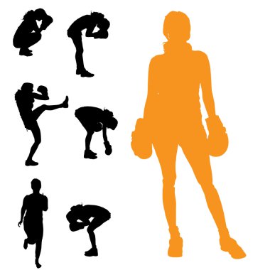 kadının Vector silhouettes.