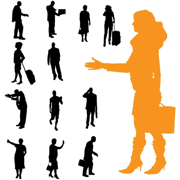 Silhouette vectorielle des hommes d'affaires . — Image vectorielle
