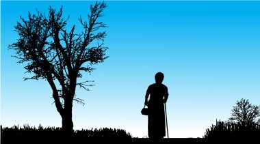 kadın silüeti vektör.