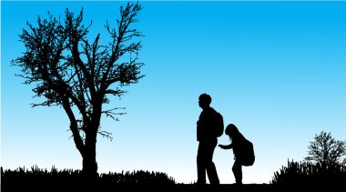 vector silhouet van familie.