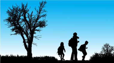 vector silhouet van familie.