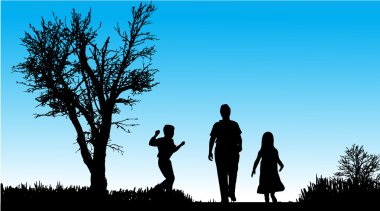 vector silhouet van familie.