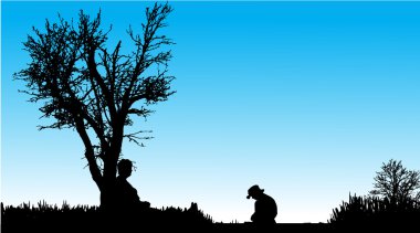 vector silhouet van familie.