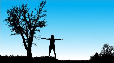 kadın silüeti vektör.