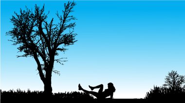 kadın silüeti vektör.