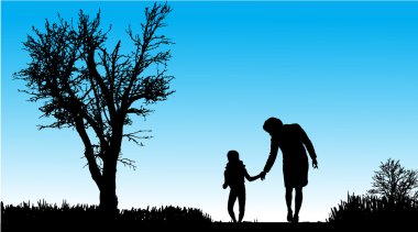 vector silhouet van familie.