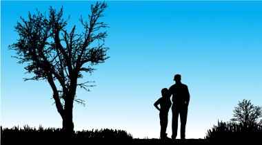 vector silhouet van familie.