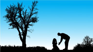 vector silhouet van familie.