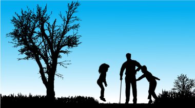 vector silhouet van familie.