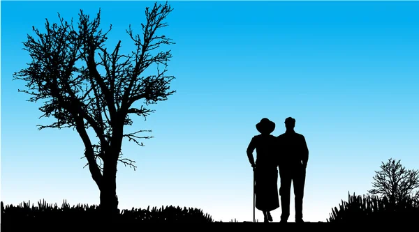 Vector silhouette of couple. — Stock Vector