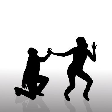 Çift siluet vektör.