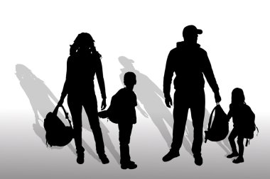 vector silhouet van familie.