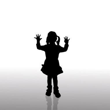 Kızın siluet vektör.