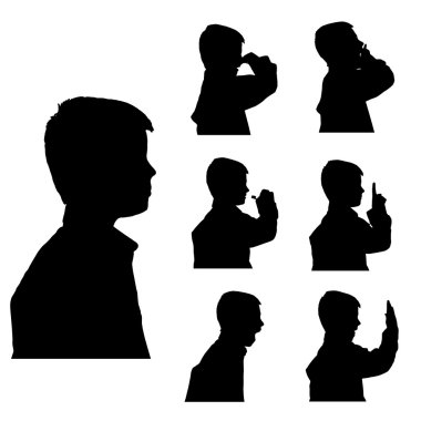 çocuğun siluet vektör. 