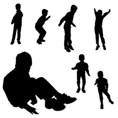 çocuğun siluet vektör. 