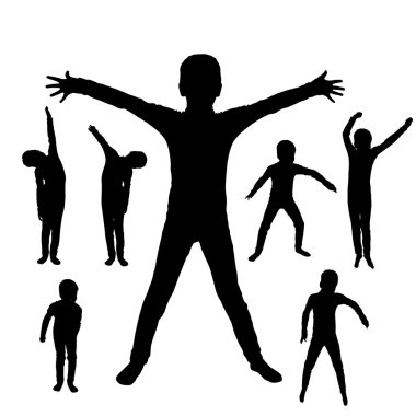 çocuğun siluet vektör. 