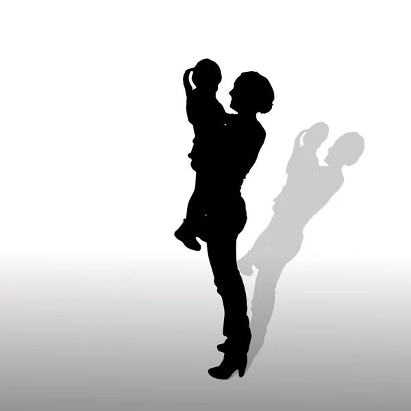 Silhouette vectorielle de la famille . — Image vectorielle